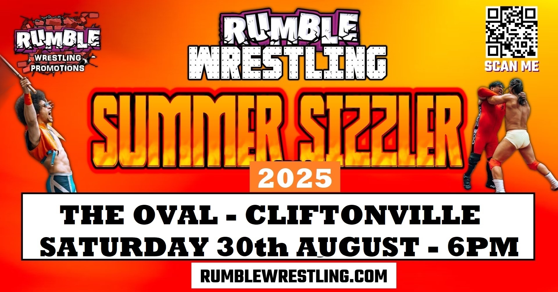 Rumble Wrestling comes to The Oval 2025 - 2 KIDS GO FREE WITH ADULT TICKET 